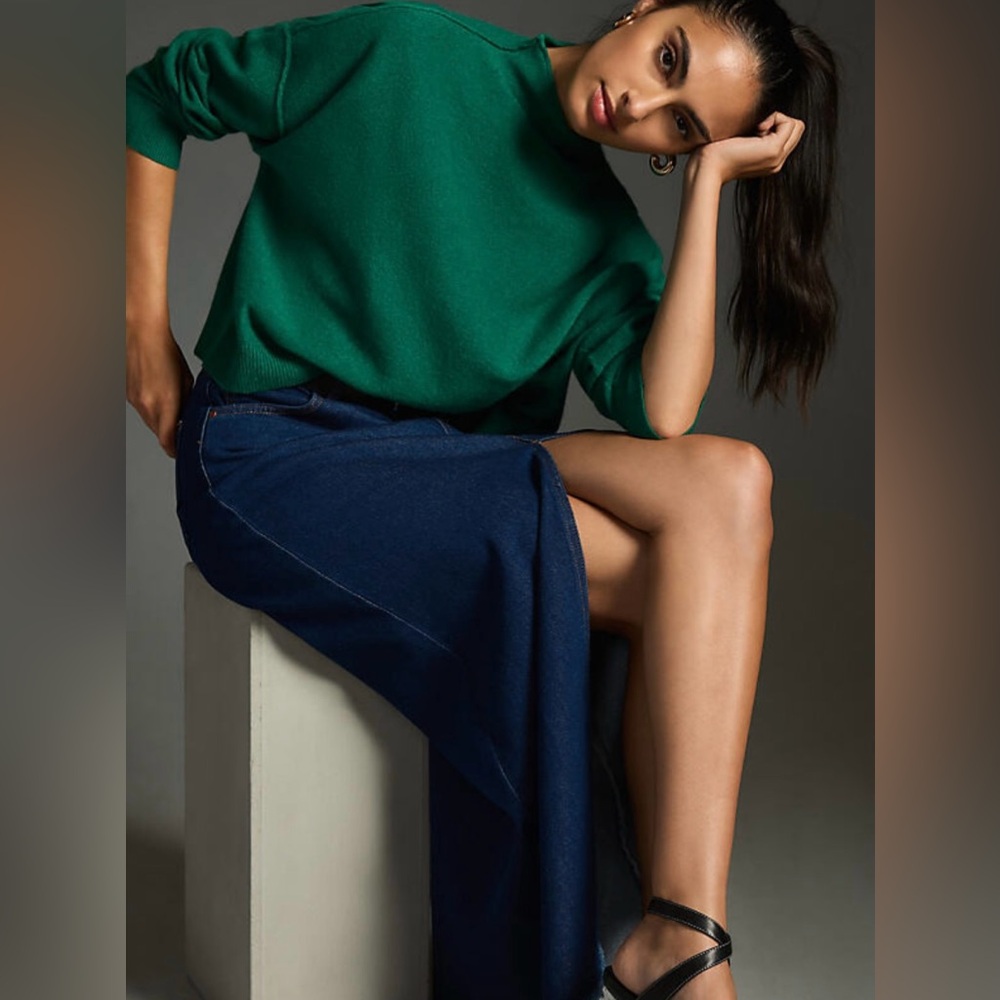 Anthropologie The Alani Cashmere Mock-Neck Sweater by Pilcro